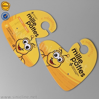 Ekologiczne wieszaki kartonowe Dostosowane słodkie żółte wieszaki na buty dla dzieci